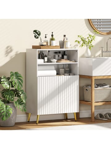 HOMCOM Badezimmerschrank-60L x 31,8B x 93H cm-Weiß