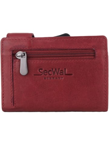 SecWal SecWal 1 Kreditkartenetui Geldbörse RFID Leder 9 cm in rot
