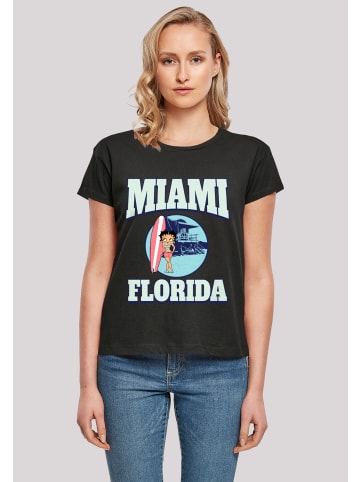 F4NT4STIC Box Tee Betty Boop Miami Florida Surf Scene in schwarz