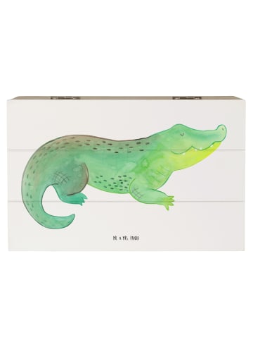 Mr. & Mrs. Panda Aufbewahrungsbox Krokodil ohne Spruch in Weiß