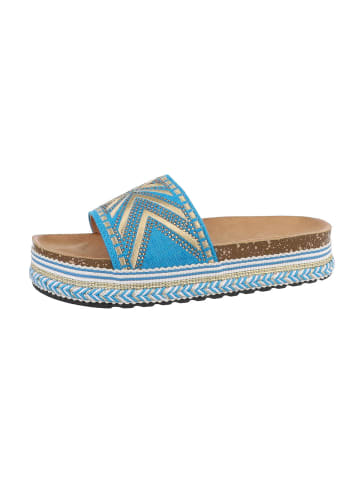 Ital-Design Sandale & Sandalette in Blau und Gold