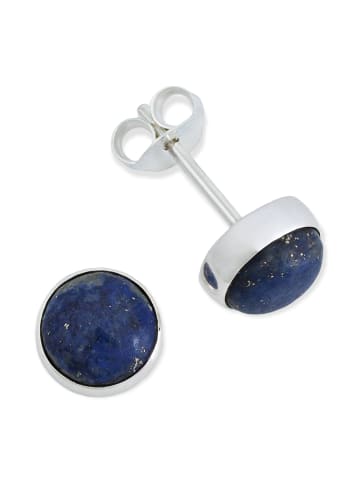 mantraroma 925er Silber - Ohrstecker (L) 8 x (B) 8 mm mit Lapis Lazuli