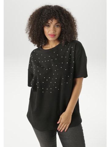 Aniston PLUS Kurzarmshirt in schwarz