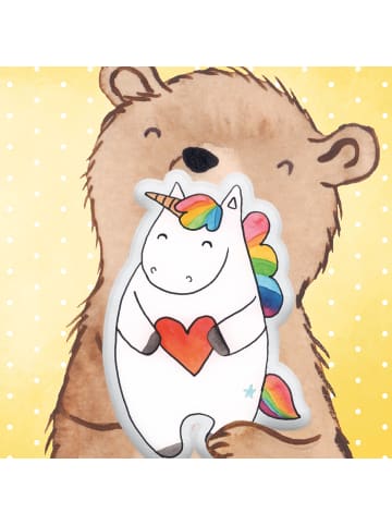 Mr. & Mrs. Panda Kissen Einhorn Herz ohne Spruch in Weiß