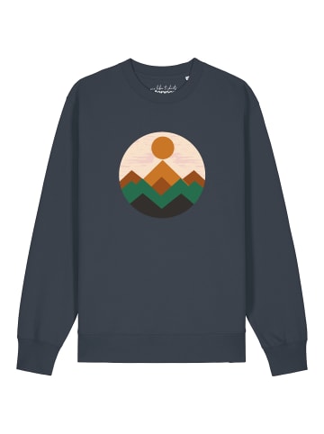 wat? Apparel Sweatshirt Geometric Landscape 2 in India Ink Grey