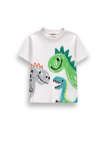 MOKIDA Baumwoll-T-Shirt mit kurzen Ärmeln in weiß