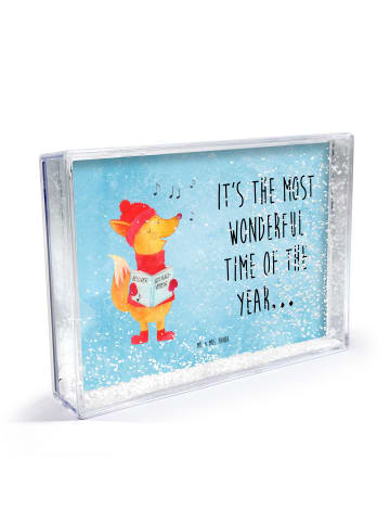 Mr. & Mrs. Panda Bilderrahmen Fuchs Sänger mit Spruch in Eisblau