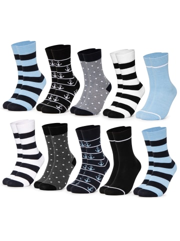 Occulto 10er Pack Baumwolle Socken Lotte in Blau