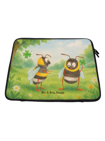 Mr. & Mrs. Panda Laptop Tasche Bienen Paar Design ohne Spruch in Weiß