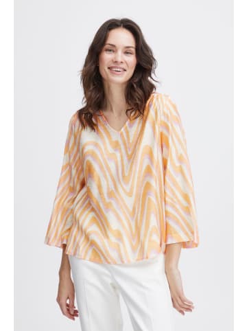 Fransa Langarmbluse FRARIANA BL 1 20614066 gestreifte Bluse mit V-Ausschnitt in Orange