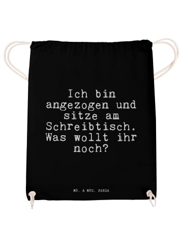 Mr. & Mrs. Panda Stoffbeutel Ich bin angezogen und... mit Spruch in Schwarz