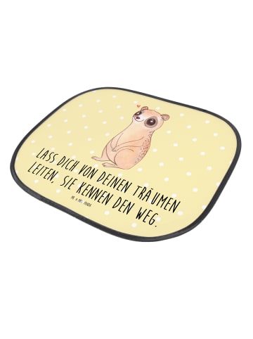 Mr. & Mrs. Panda autosonnenblende Plumplori Glücklich mit Spruch in Gelb Pastell