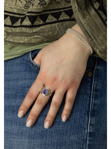 mantraroma 925er Silber - Ringe verstellbar mit Amethyst