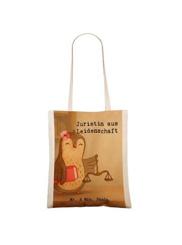 Mr. & Mrs. Panda Tasche Juristin Leidenschaft Design mit Spruch in Weiß
