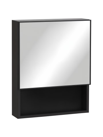 Kleankin Spiegelschrank-46L x 13,5B x 58H cm-Schwarz