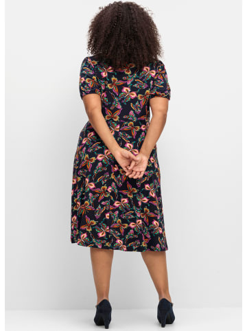 sheego by Joe Browns Jerseykleid in nachtblau-gemustert