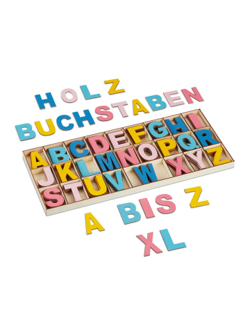 relaxdays 208-tlg. Holzbuchstaben Set in Bunt