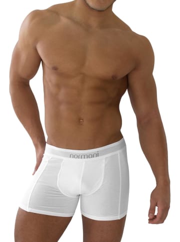 normani 6 Stück Boxershorts einfarbig aus Modal und Baumwolle in Weiß