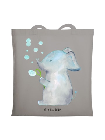 Mr. & Mrs. Panda Shopper Elefant Seifenblasen ohne Spruch in Light Grey