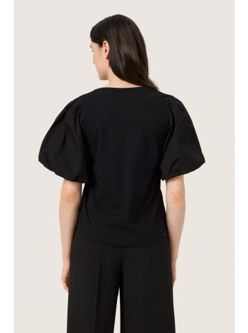 Soaked in Luxury Kurzarm-Bluse SLFilippa Gerade Passform in Black