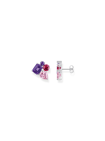 Thomas Sabo Ohrstecker in silberfarben, pink, violett, rot