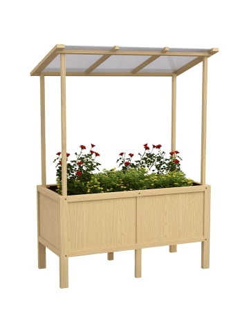 Outsunny Hochbeet in Naturholz 110L x 60B x 152H cm