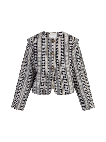 IZIA Damen Kurze Blazerjacke in Dunkelmarine Wollweiss