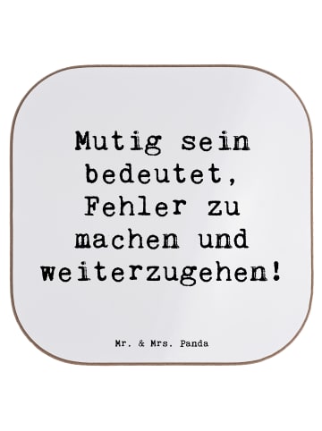 Mr. & Mrs. Panda Tassen-Untersetzer Spruch Fehler machen Lernen ... in Weiß
