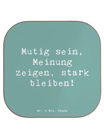 Mr. & Mrs. Panda Design Untersetzer Spruch Mutig zu seinen Meinu... in Meeresbrise