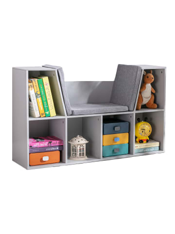HOMCOM Kinderregal in Grau 103L x 30B x 62H cm