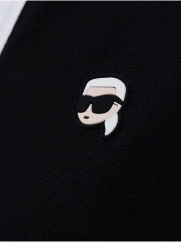 Karl Lagerfeld Poloshirt Ikon Patch in schwarz