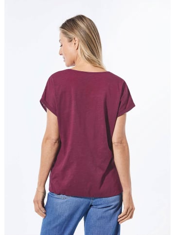 GOLDNER Kurzgröße:  Shirt aus Effektgarn in sangria / blau / gemustert