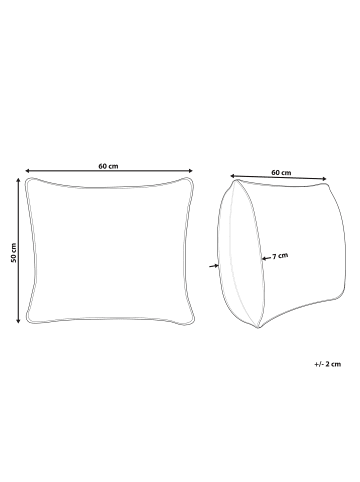 Beliani Kissen PELISTER in Weiß/Silber - (W) 60 x (H) 5 x (L) 50 cm