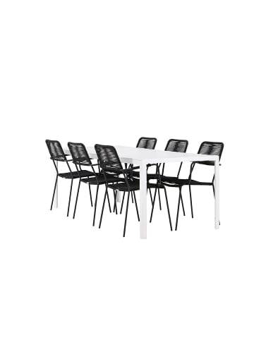 ebuy24 1 x Tisch 6 x Stühle Weiß 90 x 205 cm