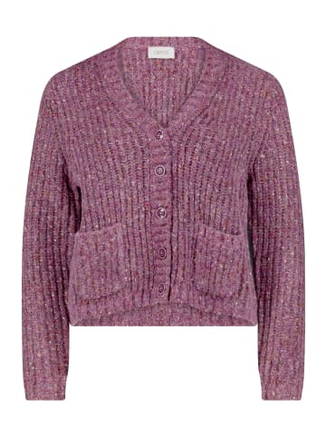 CARTOON Strick-Cardigan mit V-Ausschnitt in Dark Purple Melange