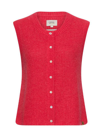 Camel Active Strickweste mit Knopfleiste in Rot