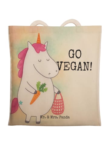 Mr. & Mrs. Panda Einkaufstasche Einhorn Vegan Design mit Spruch in Weiß