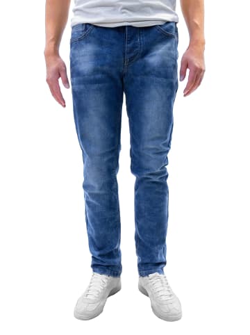 Jaylvis Regular Fit Denim Jeans mit Stretch und Kontrastnähten in Blau