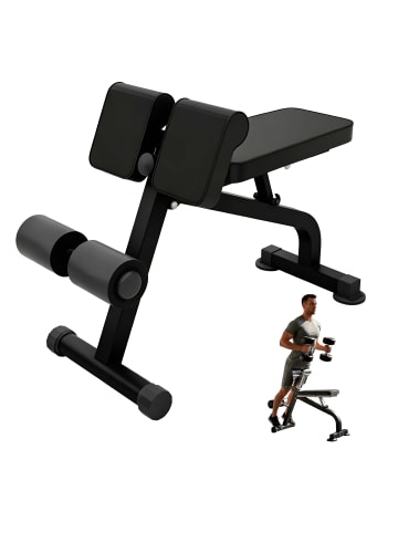 relaxdays Trainingsbank in Schwarz - (B)42 x (H)69 x (T)88 cm