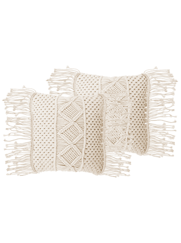 Beliani 2er-Set Dekokissen YORTAN in Beige