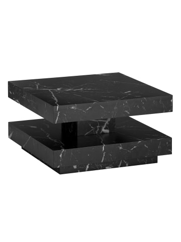 KADIMA DESIGN Couchtisch 60x60x34 cm Sofatisch in Marmor-Optik Modern, in Schwarz