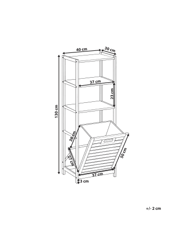 Beliani Badezimmerschrank SAJAMA in Braun/Grau - (W) 40 x (H) 130 x (L) 30 cm