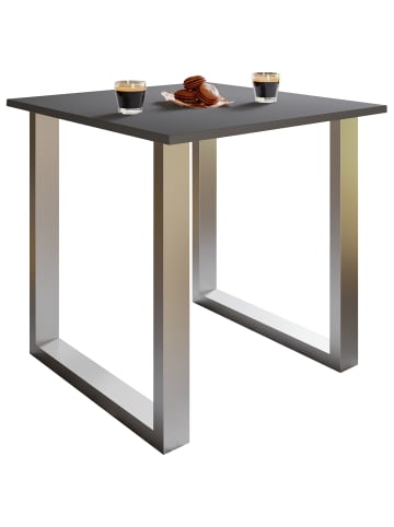 VCM Premium Holz Esstisch Tisch Xona U Silber in Silber / Anthrazit