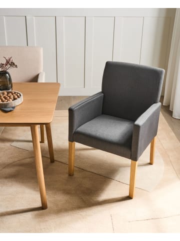 Beliani Esszimmerstuhl ROCKEFELLER in Grau/Braun - (W) 58 x (H) 89 x (L) 60 cm