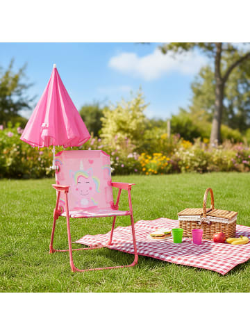 relaxdays Kinder-Klappstuhl „Unicorn“ in Bunt – (B)36 x (H)51,5 x (T)37,5 cm