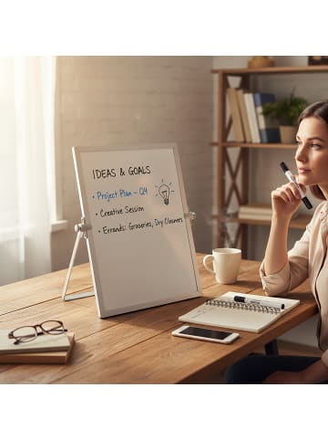 relaxdays Whiteboard in Weiß/ Silber - 30x20 cm