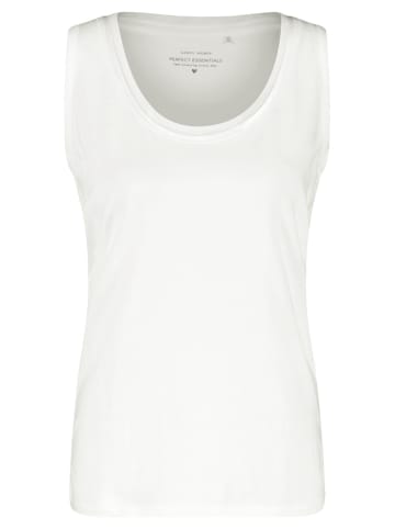 Gerry Weber Basic Top mit Chiffonblende in Weiß