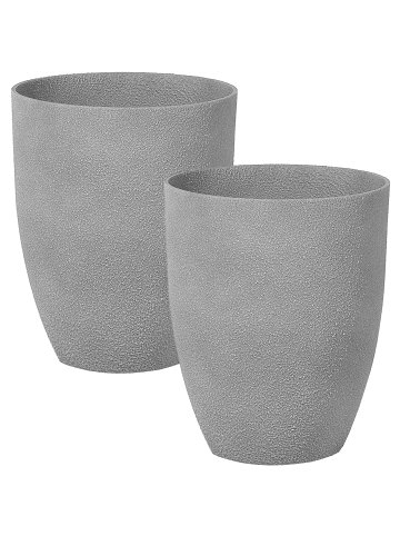 Beliani 2er-Set Outdoor Blumentopf CROTON in Grau