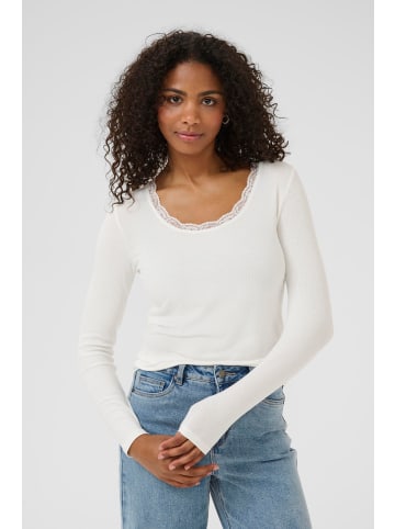 Kaffe Langarm-Shirt KAomi Slim fit in Chalk