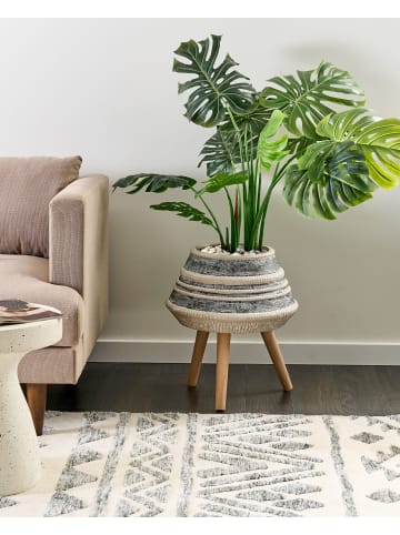 Beliani Outdoor Blumentopf ATHAEA in Beige/Grau/Braun - (W) 37 x (H) 54 x (L) 37 cm